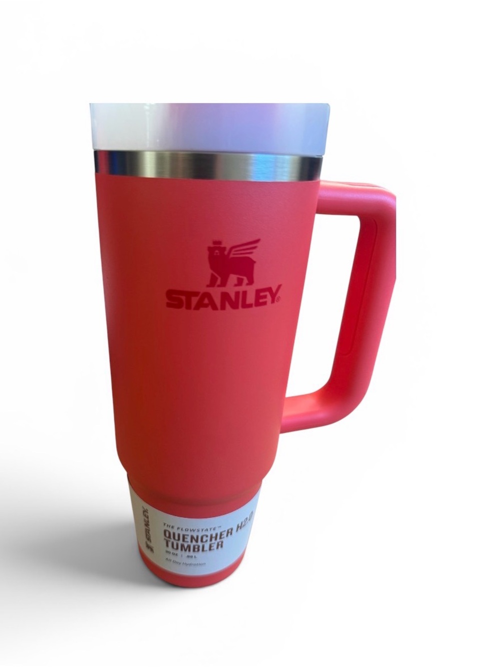 Stanley Travel Tumbler - Coral Pink with Silver Rim